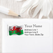 Wales wuivende vlag etiket (Insitu)