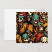 Walgelijke enge clown zombies feestdagenkaart (Voorkant / Achterkant)
