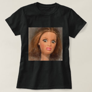 Walgelijke pop gezicht grappige meme t-shirt