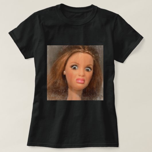 Walgelijke pop gezicht grappige meme t-shirt (Design voorkant)