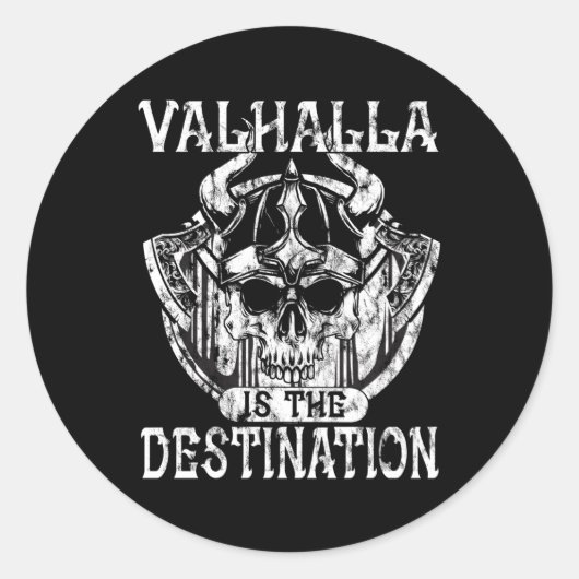 Walhalla is de Viking Noordse bestemming Ronde Sticker (Voorkant)