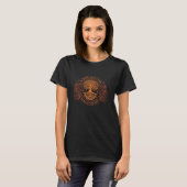 Walhalla Wolves Odins Valknut Runes Levensboom V T-shirt (Voorkant volledig)