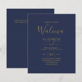WALIMA Budget Navy Blue Gold Bilingual Wedding (Voorkant / Achterkant)