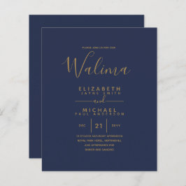 WALIMA Budget Navy Blue Gold Bilingual Wedding