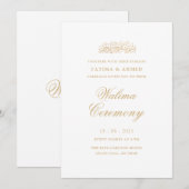 Walima minimale witte islamitische bruiloft kaart (Voorkant / Achterkant)