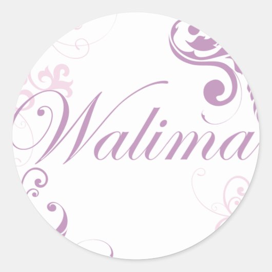 walima roze ronde sticker (Voorkant)