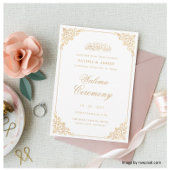 Walima Wit Goud Islamitische Moslim Bruiloft Kaart