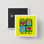 Walk 4 Autism vierkant badge Vierkante Button 5,1 Cm (Voorkant /achterkant)