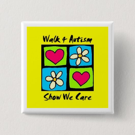 Walk 4 Autism vierkant badge Vierkante Button 5,1 Cm (Voorkant)