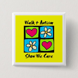 Walk 4 Autism vierkant badge Vierkante Button 5,1 Cm