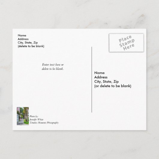 Walk Along Rainbow Row Briefkaart (Achterkant)