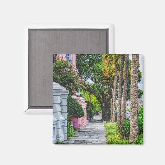 Walk Along Rainbow Row Magneet (Voorkant / Achterkant)