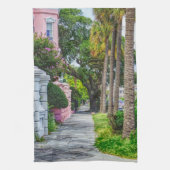 Walk Along Rainbow Row Theedoek (Verticaal)