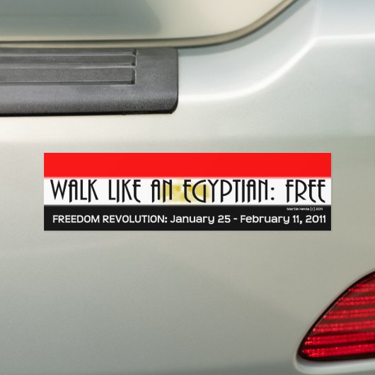 Walk als een Egyptenaar: Gratis - Bumpersticker (Op auto)