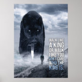 Walk als een koning - Panther vs Man - Motivatie Poster (Voorkant)