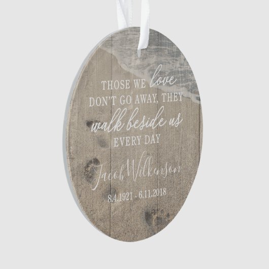 Walk Beside ons Memorial Acrylfoto Ornament (voorkant)