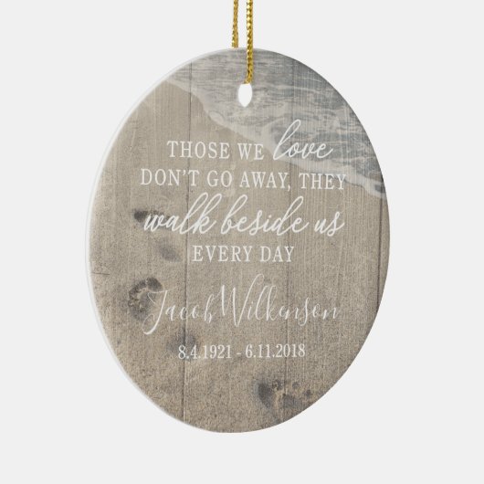 Walk Beside Us Memorial Ceramic Photo Ornament (Rechts)
