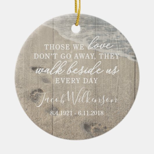 Walk Beside Us Memorial Ceramic Photo Ornament (Voorkant)