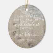 Walk Beside Us Memorial Ceramic Photo Ornament (Links)