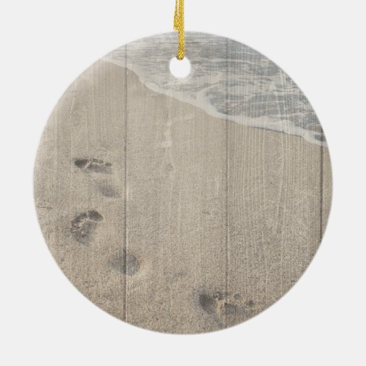 Walk Beside Us Memorial Ceramic Photo Ornament (Achterkant)