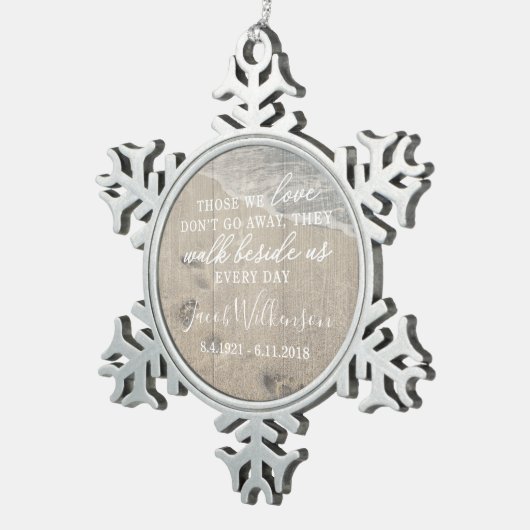 Walk Beside Us Memorial Snowflake Ornament (Rechts)