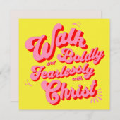 Walk Bolly en Fearless met Christus Notitiekaartje (Voorkant / Achterkant)