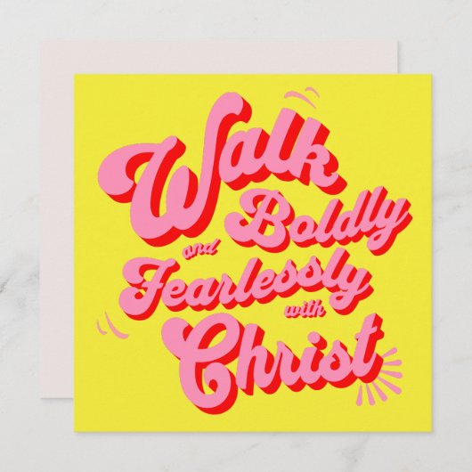 Walk Bolly en Fearless met Christus Notitiekaartje (Voorkant / Achterkant)