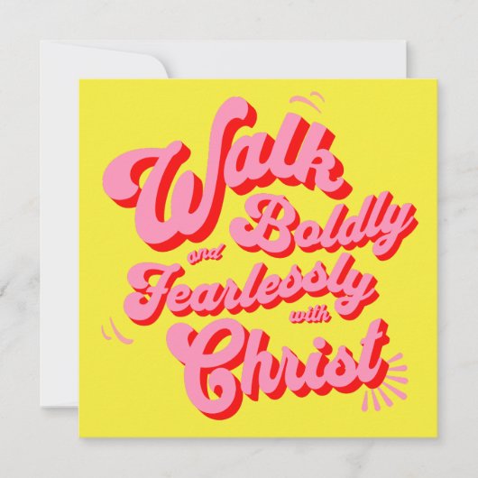 Walk Bolly en Fearless met Christus Notitiekaartje (Voorkant)