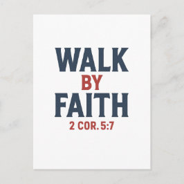 Walk by Faith 2 Cor 5:7 Bible Verse Postcard Briefkaart