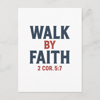 Walk by Faith 2 Cor 5:7 Bible Verse Postcard Briefkaart
