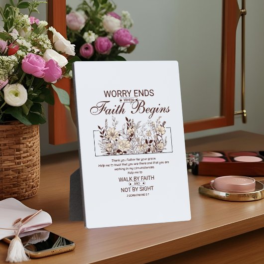 Walk by Faith 2 Corinthians Floral Scripture Fotoplaat