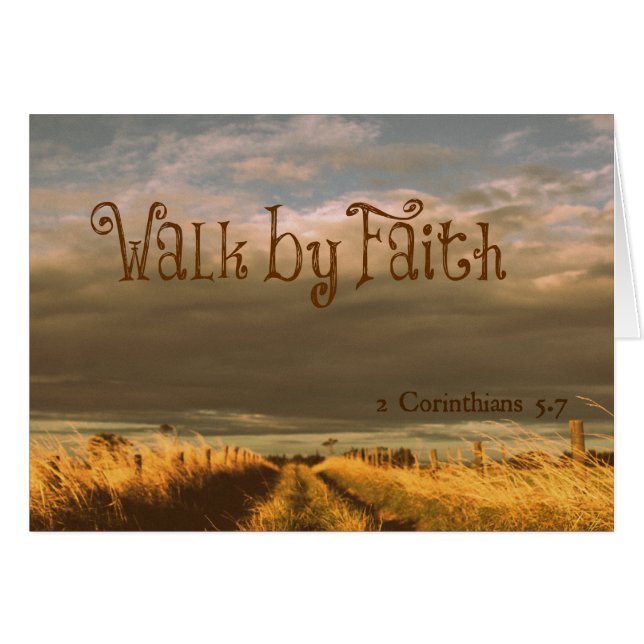Walk by Faith Bible Verse Scripting (Voorkant Horizontaal)