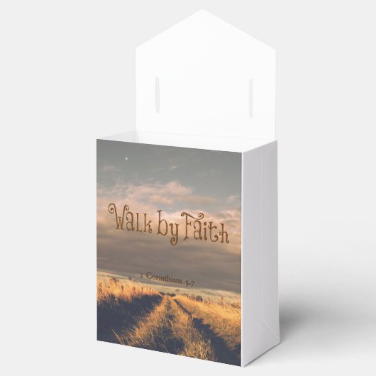 Walk by Faith Bible Verse Scripting Bedankdoosjes (Geopend)