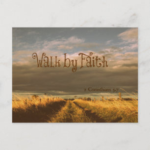 Walk by Faith Bible Verse Scripting Briefkaart