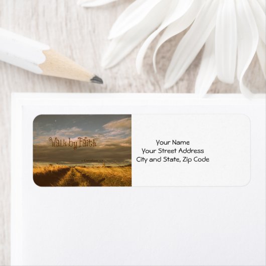 Walk by Faith Bible Verse Scripting Etiket (Insitu)