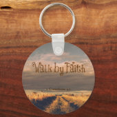 Walk by Faith Bible Verse Scripting Sleutelhanger (Voorkant)