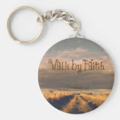 Walk by Faith Bible Verse Scripting Sleutelhanger (Voorkant)