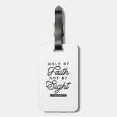 "Walk by Faith" Bijbelverse typografie Bagagelabel (Achterkant verticaal)