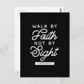 "Walk by Faith" Bijbelverse Typografie Design II Briefkaart (Voorkant / Achterkant)