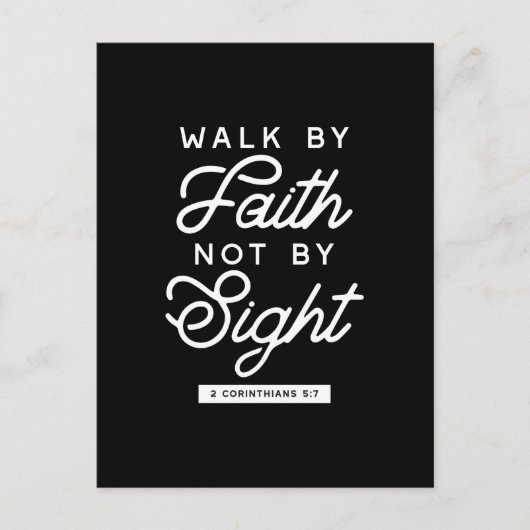 "Walk by Faith" Bijbelverse Typografie Design II Briefkaart (Voorkant)