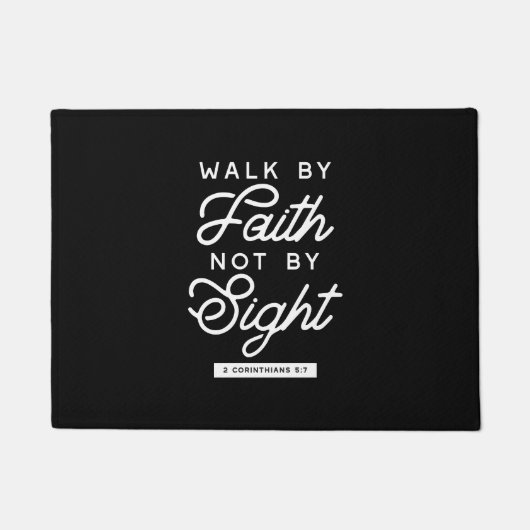 "Walk by Faith" Bijbelverse Typografie Design II Deurmat (Voorkant)
