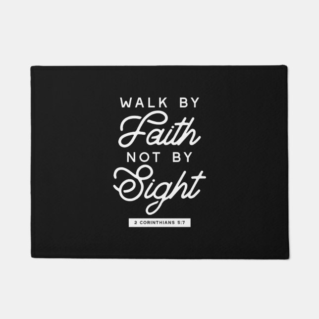 "Walk by Faith" Bijbelverse Typografie Design II Deurmat (Voorkant)