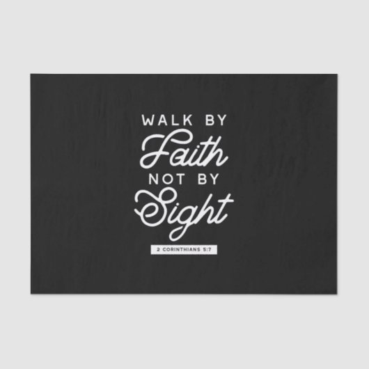 "Walk by Faith" Bijbelverse Typografie Design II Tissuepapier (Voorkant)