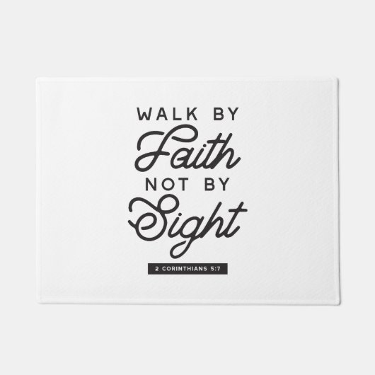 "Walk by Faith" Bijbelverse typografie Deurmat (Voorkant)