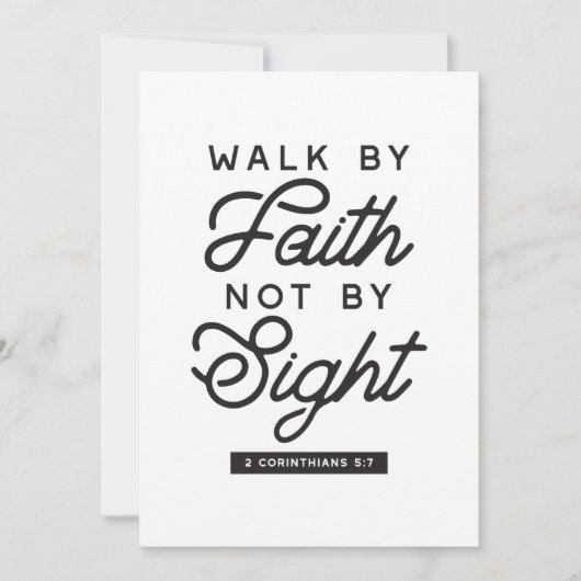 "Walk by Faith" Bijbelverse typografie Feestdagenkaart (Voorkant)