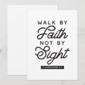 "Walk by Faith" Bijbelverse typografie Feestdagenkaart (Voorkant / Achterkant)