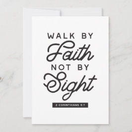 "Walk by Faith" Bijbelverse typografie Feestdagenkaart