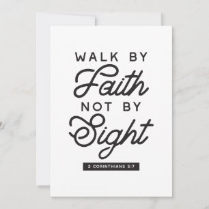 "Walk by Faith" Bijbelverse typografie Feestdagenkaart