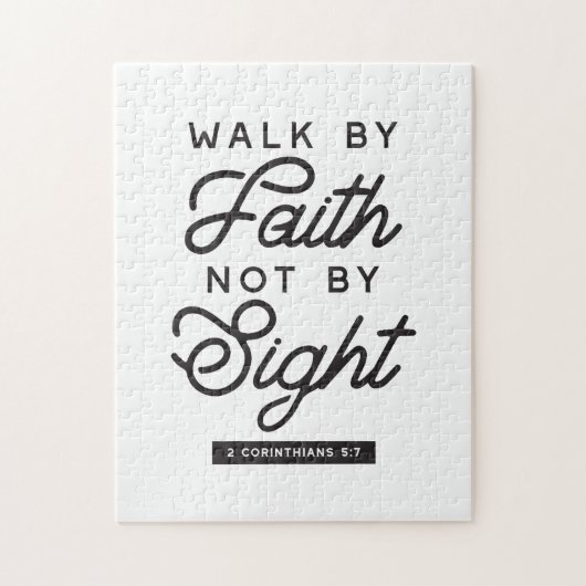 "Walk by Faith" Bijbelverse typografie Legpuzzel (Verticaal)