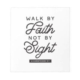 "Walk by Faith" Bijbelverse typografie Notitieblok